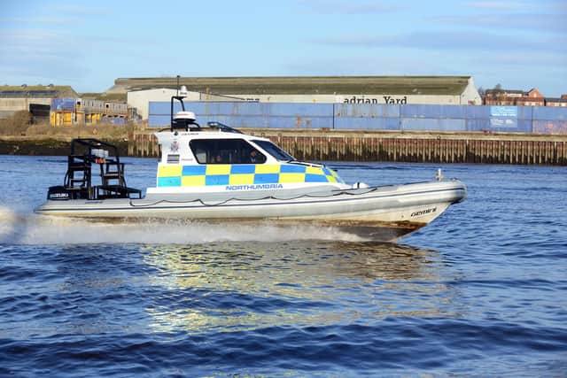 Northumbria Police's marine unit in action.