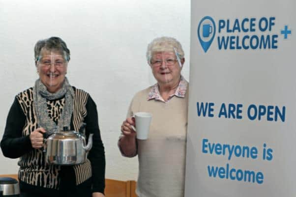 Volunteers Barbara Bradley and Dorothy Lamb at the launch.