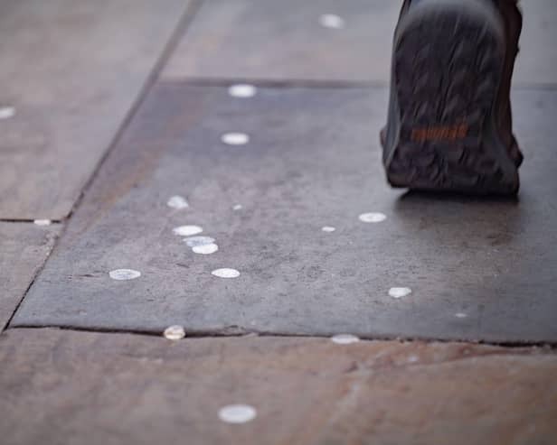 Chewing gum on pavement