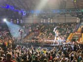 The crowd were cheering on the wrestlers at the Utilita Arena.