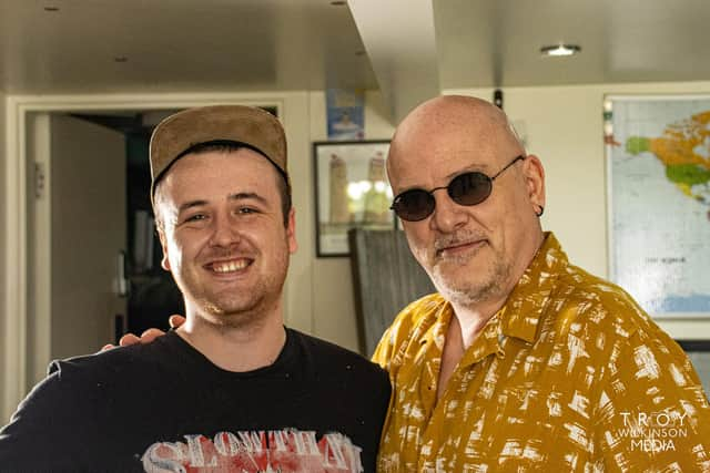 Filmmaker Rob KIlburn with Baz Warne of The Stranglers.