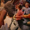 Feeding knitted carrots to the rabbits at balletLORENT's The Velveteen Rabbit