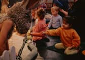 Feeding knitted carrots to the rabbits at balletLORENT's The Velveteen Rabbit