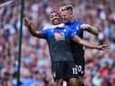 Callum Wilson and Matt Ritchie during their Bournemouth days. (Photo credit should read BEN STANSALL/AFP via Getty Images)