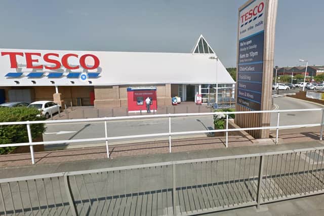 Robert Raine, 25, followed the man into Tesco at Simonside, South Shields, after they were involved in an incident on a roundabout moments earlier, a court heard.