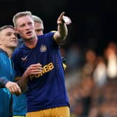 Kieran Trippier and Sean Longstaff after Newcastle United's win at Craven Cottage earlier this month.