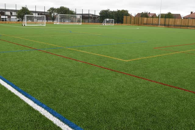 The new pitch in Jarrow is ready for action.