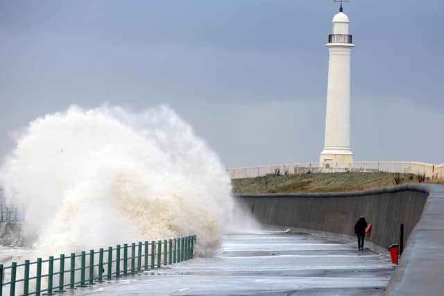 Waves crashing on the seafront at Roker and Seaburn during more strong winds on Wednesday.
