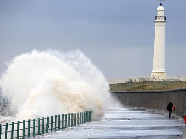 Waves crashing on the seafront at Roker and Seaburn during more strong winds on Wednesday.