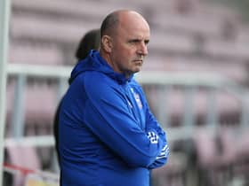 Ipswich Town manager Paul Cook looks on prior to the Sky Bet League One match between Northampton Town and Ipswich Town.