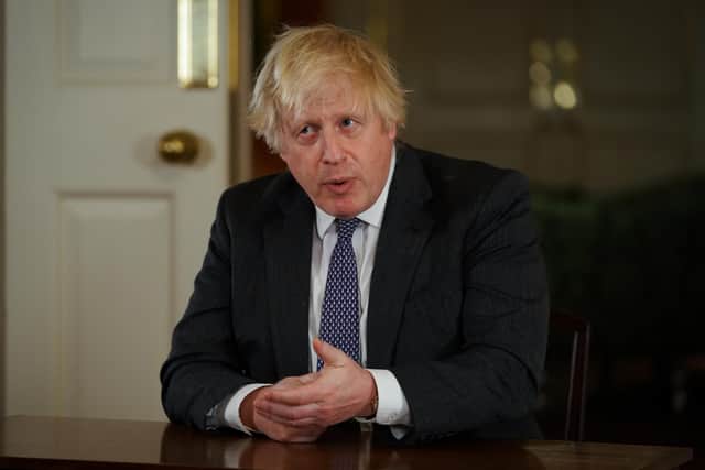 Prime Minister Boris Johnson, pictured as he recorded an address to the nation at Downing Street. Picture: Kirsty O'Connor/PA Wire.