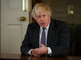 Prime Minister Boris Johnson, pictured as he recorded an address to the nation at Downing Street. Picture: Kirsty O'Connor/PA Wire.