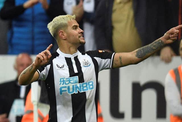 Newcastle United's Brazilian midfielder Bruno Guimaraes (Photo by OLI SCARFF/AFP via Getty Images)