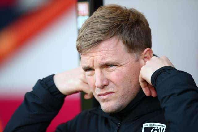 Eddie Howe in the dugout last year.