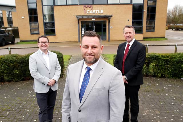 Castle's technical director, Simon Groom, managing director, Andrew Dawson and CEO, Tony Lister.