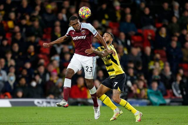 West Ham's Issa Diop is reportedly a target for Newcastle United, Watford and AC Milan (Photo by IAN KINGTON/AFP via Getty Images)