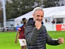 South Shields boss Lee Picton celebrates his side's FA Cup win (Pic via Kev Wilson).
