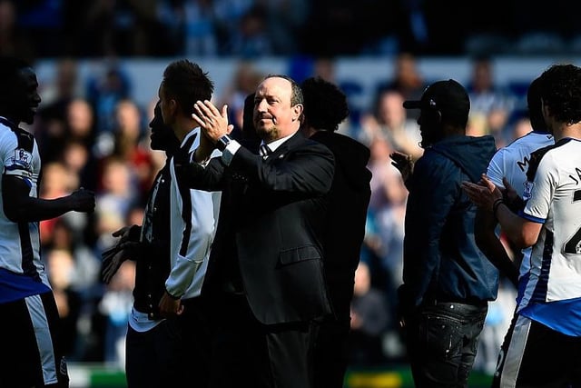 This is what happened to every member of Newcastle United's matchday squad from their 5-1 win over Spurs on the final day of the 2015/16 season. (Photo by Stu Forster/Getty Images)