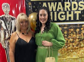 Home manager Maureen McCulloch (left) and deputy manager Megan Graves (right) at the awards night.