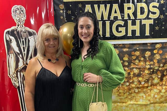Home manager Maureen McCulloch (left) and deputy manager Megan Graves (right) at the awards night.