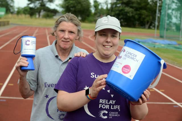 Relay for Life organiser Ann Walsh with brain tumour survivor Lily Slater ahead of the event at Monkton Stadium.