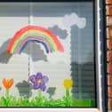Rainbows are popping up in windows around South Tyneside. By Harper, 6 and Lyle 5.