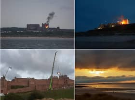 Filming at Bamburgh Castle.