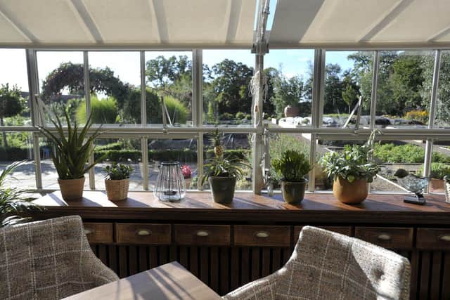 Diners can see the kitchen garden outside