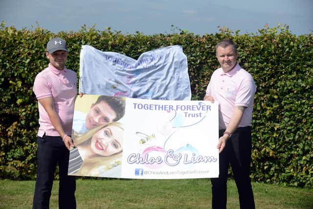 The Chloe and Liam Together Forever Trust charity golf day at South Shields Golf Club. From left brother Scott Rutherford and father Mark Rutherford.