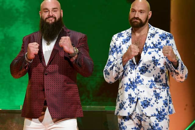 Teaming up with the WWE was a natural move for the larger-than-life Tyson Fury. Picture: Ethan Miller/Getty Images