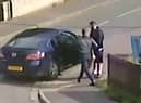 The footage showed the criminals quickly removing the valuable exhaust component