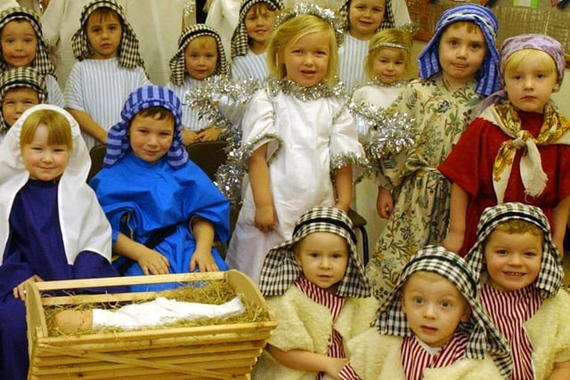 Having a wonderful time in the Nativity 17 years ago.