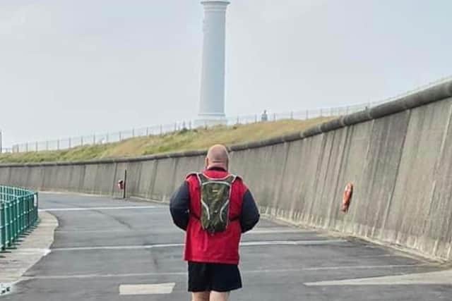 Graham Erickson out on a training run at Roker.
