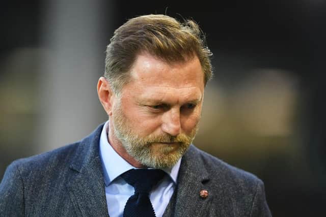 NORWICH, ENGLAND - NOVEMBER 20: Ralph Hasenhuettl, Manager of Southampton looks on prior to the Premier League match between Norwich City and Southampton at Carrow Road on November 20, 2021 in Norwich, England. (Photo by Harriet Lander/Getty Images)