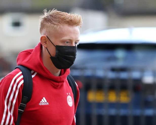 Matty Longstaff arrives for an Aberdeen game in October.