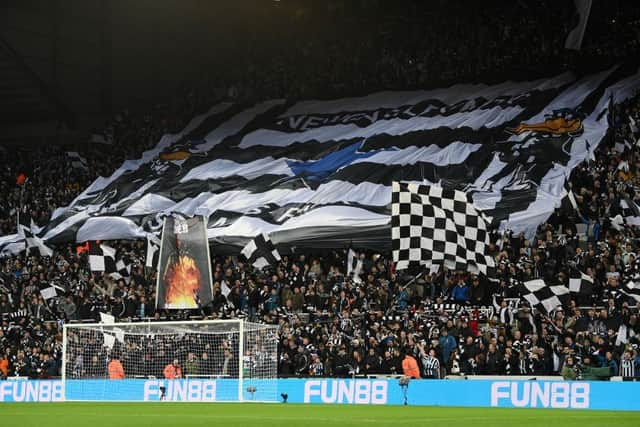 A banner at St James's Park last month.