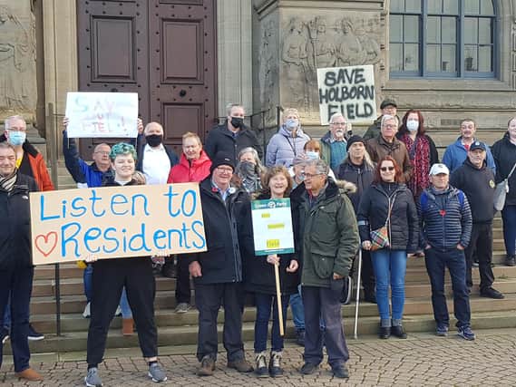 Campaigners at a recent demonstration against the Holburn housing scheme.