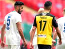 Consett's Arjun Purewal (left) and Hebburn Town's Amar Purewal during the Buildbase FA Vase 2019/20 Final at Wembley Stadium, London. PA pic.