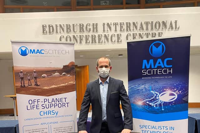 Michael Maughan, founder of MAC SciTech at Ignite Space 2021 at Edinburgh International Conference Centre