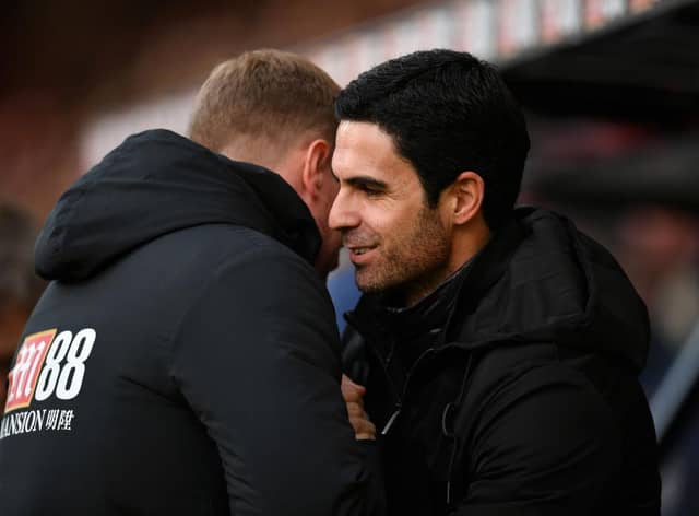 Mikel Arteta and Eddie Howe in 2019.