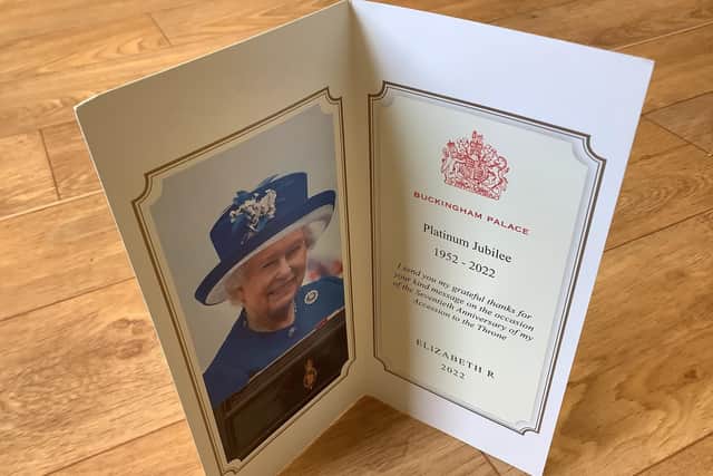 The card from the Queen.