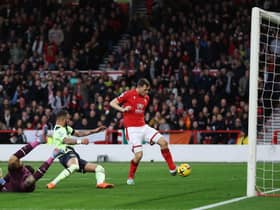 Chris Wood's only Nottingham Forest goal came against Manchester City - but he won't feature against Newcastle United (Photo by Catherine Ivill/Getty Images)