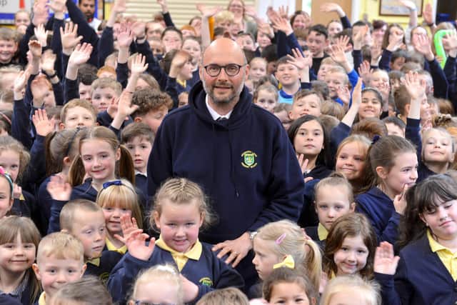 Hedworth Lane Primary School headteacher Tony Gill final day at school as he retires.
