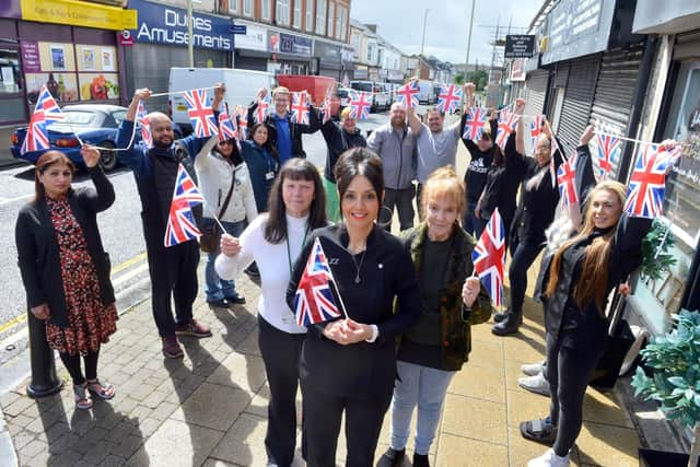 Frederick Street traders are to host a street festival to celebrate the Queens jubilee. From left Cllr Judith Taylor, Sheena Carmichael and Noreen Cooney.