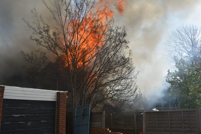 A fire has broken out in Goldsmith Avenue, Southsea in Portsmouth on April 28. Picture: Stuart Vaizey