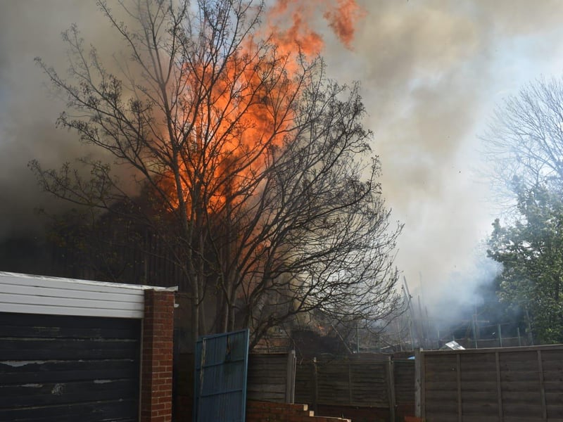 A fire has broken out in Goldsmith Avenue, Southsea in Portsmouth on April 28. Picture: Stuart Vaizey