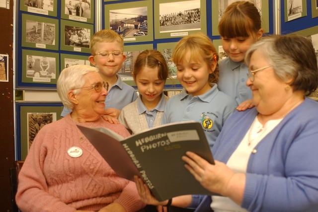 It's 2003 and these St Aloysius RC Primary School pupils were in the middle of a history lesson. They were listening to Mona Legg and Cicely Horsepool talking about the history of Hebburn.
