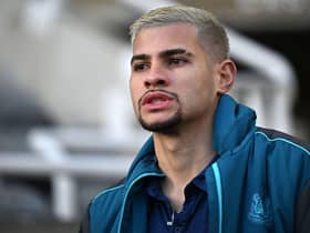 Newcastle United's Brazilian midfielder Bruno Guimaraes arrives ahead of the English Premier League football match between Newcastle United and Fulham at St James' Park in Newcastle-upon-Tyne, north-east England on January 15, 2023.  (Photo by OLI SCARFF/AFP via Getty Images)