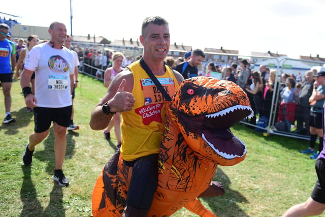 Congratulations to the Great North Runners! This participant was helped on his way by a great creature.