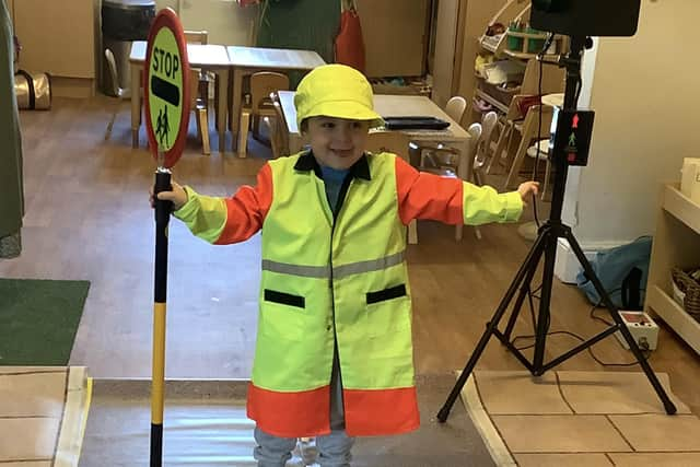 Children from Nurserytime South Shields get a lesson in road safety.